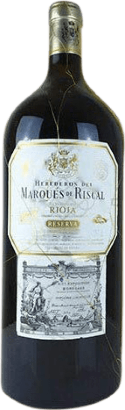 306,95 € Бесплатная доставка | Красное вино Marqués de Riscal Резерва D.O.Ca. Rioja Ла-Риоха Испания Tempranillo — Темпранильо, Graciano — Грасиано, Mazuelo — Масуэло, Cariñena — Кариньян Бутылка Империал Мафусаил 6 L