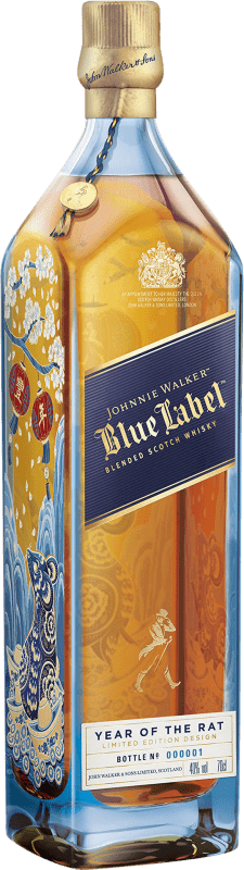 229,95 € Envio grátis | Whisky Blended Johnnie Walker Blue Label Year of the Rat Edition Reserva Reino Unido Garrafa 70 cl