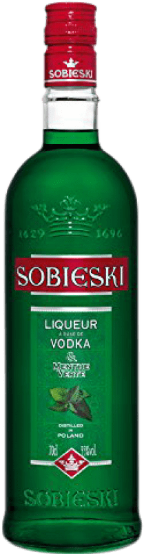 13,95 € Free Shipping | Vodka Marie Brizard Sobieski Green Mint Poland Bottle 70 cl