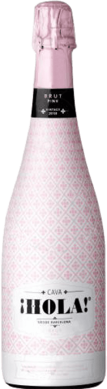 10,95 € Envio grátis | Espumante rosé Hola Pink Brut D.O. Cava Catalunha Espanha Pinot Preto, Macabeo, Xarel·lo Garrafa 75 cl