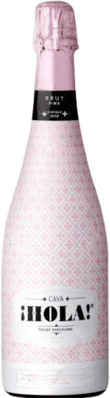 13,95 € Spedizione Gratuita | Spumante rosato Hola Pink Brut D.O. Cava Catalogna Spagna Pinot Nero, Macabeo, Xarel·lo Bottiglia 75 cl