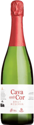 12,95 € Spedizione Gratuita | Spumante Bianco Amb Cor Brut Riserva D.O. Cava Catalogna Spagna 75 cl