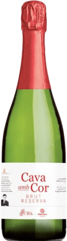 12,95 € Envio grátis | Espumante branco Amb Cor Brut Reserva D.O. Cava Catalunha Espanha Garrafa 75 cl