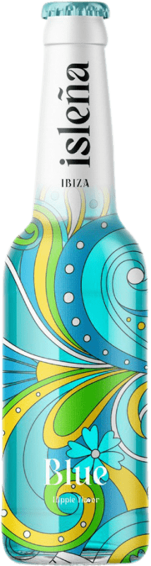 1,95 € 免费送货 | 啤酒 Isleña Blue — 蓝色版 西班牙 三分之一升瓶 33 cl Apple — 苹果