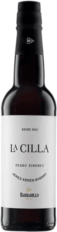 13,95 € Kostenloser Versand | Verstärkter Wein Barbadillo La Cilla D.O. Manzanilla-Sanlúcar de Barrameda Andalucía y Extremadura Spanien Pedro Ximénez Halbe Flasche 37 cl