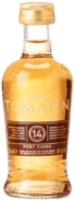 10,95 € Kostenloser Versand | Whiskey Single Malt Tomatin Port Cask Miniatura Hochland Großbritannien 14 Jahre Miniaturflasche 5 cl