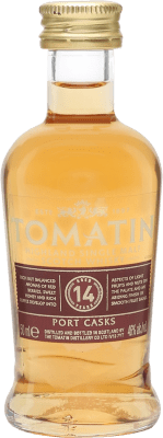 10,95 € Envoi gratuit | Single Malt Whisky Tomatin Port Cask Miniatura Highlands Royaume-Uni 14 Ans Bouteille Miniature 5 cl