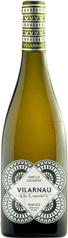 13,95 € Envio grátis | Vinho branco Vilarnau Els Capricis Castanyer D.O. Penedès Catalunha Espanha Xarel·lo Garrafa 75 cl