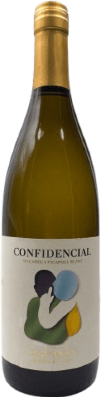 9,95 € Envio grátis | Vinho branco Confidencial Blanco Jovem D.O. Pla de Bages Catalunha Espanha Macabeo, Picapoll Garrafa 75 cl