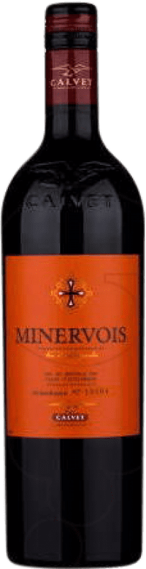 10,95 € Envío gratis | Vino tinto Calvet Crianza A.O.C. Minervois Languedoc Francia Syrah, Garnacha, Monastrell Botella 75 cl