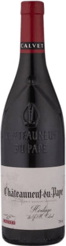 39,95 € Free Shipping | Red wine Calvet Aged A.O.C. Châteauneuf-du-Pape Rhône France Syrah, Grenache, Monastrell, Cinsault Bottle 75 cl