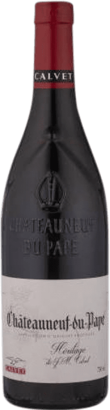 38,95 € Kostenloser Versand | Rotwein Calvet Alterung A.O.C. Châteauneuf-du-Pape Rhône Frankreich Syrah, Grenache, Monastrell, Cinsault Flasche 75 cl
