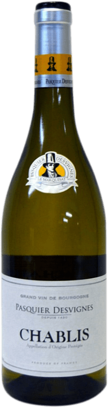 14,95 € Spedizione Gratuita | Vino bianco Pasquier Desvignes Giovane A.O.C. Chablis Borgogna Francia Chardonnay Bottiglia 75 cl