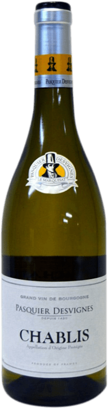 28,95 € Envío gratis | Vino blanco Pasquier Desvignes Joven A.O.C. Chablis Borgoña Francia Chardonnay Botella 75 cl