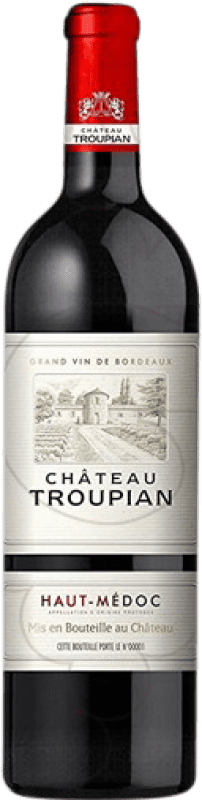 15,95 € Kostenloser Versand | Rotwein Château Troupian Alterung A.O.C. Haut-Médoc Bordeaux Frankreich Merlot, Cabernet Sauvignon, Cabernet Franc Flasche 75 cl