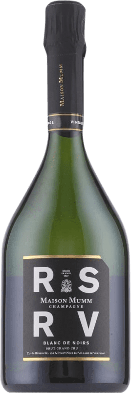 102,95 € Envio grátis | Espumante branco G.H. Mumm RSRV Blanc de Noirs Grand Cru A.O.C. Champagne Champagne França Pinot Preto Garrafa 75 cl