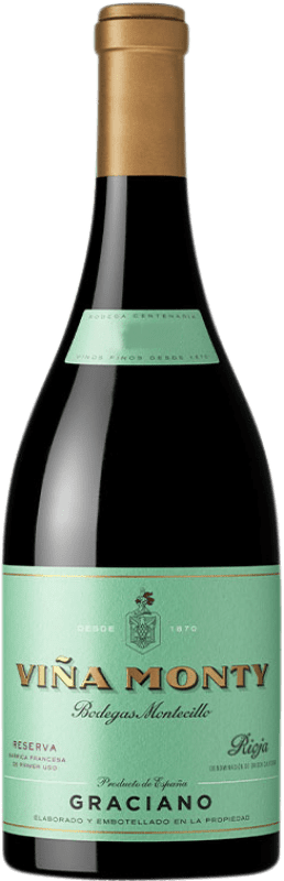 43,95 € Spedizione Gratuita | Vino rosso Montecillo Viña Monty Riserva D.O.Ca. Rioja La Rioja Spagna Graciano Bottiglia 75 cl