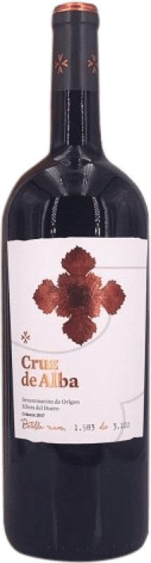 46,95 € 免费送货 | 红酒 Cruz de Alba 岁 D.O. Ribera del Duero 卡斯蒂利亚莱昂 西班牙 Tempranillo 瓶子 Magnum 1,5 L