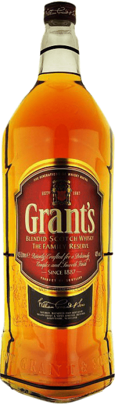 54,95 € Envio grátis | Whisky Blended Grant & Sons Grant's Reino Unido Garrafa Jéroboam-Duplo Magnum 3 L