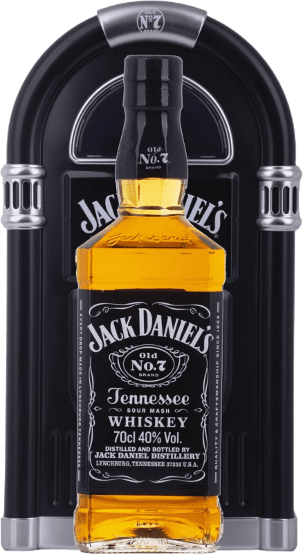 57,95 € 免费送货 | 波本威士忌 Jack Daniel's Old Nº 7 Jukebox Radio Case Special Edition 美国 瓶子 70 cl