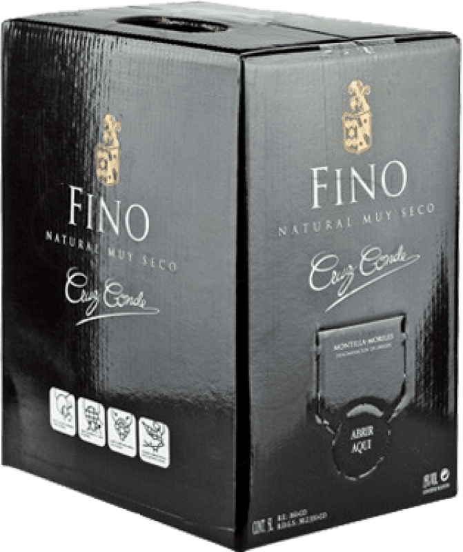 26,95 € Free Shipping | Fortified wine Cruz Conde Fino D.O. Montilla-Moriles Andalucía y Extremadura Spain Pedro Ximénez Bag in Box 5 L