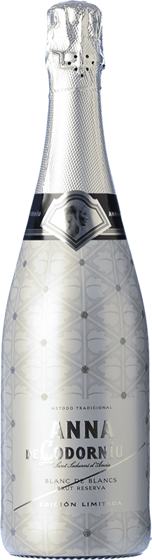 16,95 € 免费送货 | 白起泡酒 Codorníu Anna Brut — 起泡酒 干型 限量版 珍藏 D.O. Cava 加泰罗尼亚 西班牙 Macabeo — 马卡贝奥, Xarel·lo — 哈雷洛, Chardonnay — 莎当妮, Parellada — 帕雷利亚达 75 cl