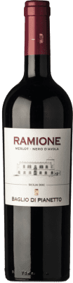 12,95 € Free Shipping | Red wine Baglio di Pianetto Rosso Ramione D.O.C. Sicilia Sicily Italy Merlot, Nero d'Avola Bottle 75 cl