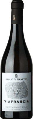24,95 € Spedizione Gratuita | Vino bianco Baglio di Pianetto Viafrancia Bianco D.O.C. Sicilia Sicilia Italia Viognier Bottiglia 75 cl