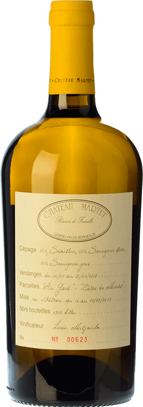 51,95 € 免费送货 | 白酒 Château Martet Réserve de Famille Blanc 预订 A.O.C. Entre-deux-Mers 波尔多 法国 Sauvignon White, Sémillon, Sauvignon Grey 瓶子 75 cl