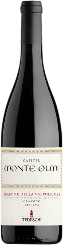103,95 € Бесплатная доставка | Красное вино Tedeschi Capitel Monte Olmi D.O.C.G. Amarone della Valpolicella Италия Corvina — Корвина, Rondinella — Рондинелла, Corvinone — Корвиноне Бутылка 75 cl