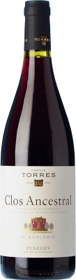 17,95 € Spedizione Gratuita | Vino rosso Torres Clos Ancestral D.O. Penedès Catalogna Spagna Tempranillo, Grenache Bottiglia 75 cl