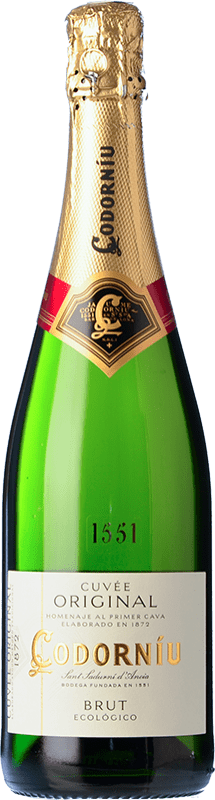 10,95 € Бесплатная доставка | Белое игристое Codorníu Cuvée Original Ecológico брют D.O. Cava Каталония Испания Macabeo, Xarel·lo, Parellada бутылка 75 cl