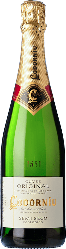 9,95 € Envío gratis | Espumoso Blanco Codorníu Semiseco Cuvée, Original D.O. Cava Cataluña España Macabeo, Xarel·lo, Parellada Eco — Ecológico Botella 75 cl