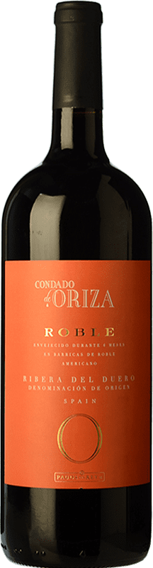 24,95 € Envío gratis | Vino tinto Pagos del Rey Condado de Oriza Roble D.O. Ribera del Duero Castilla y León España Tempranillo Botella Magnum 1,5 L