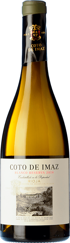 16,95 € Envio grátis | Vinho branco Coto de Rioja Coto de Imaz Blanco Reserva D.O.Ca. Rioja La Rioja Espanha Chardonnay Garrafa 75 cl