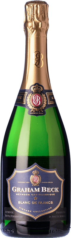 33,95 € Kostenloser Versand | Weißer Sekt Graham Beck Blanc de Blancs Brut Große Reserve I.G. Robertson Südafrika Chardonnay Flasche 75 cl