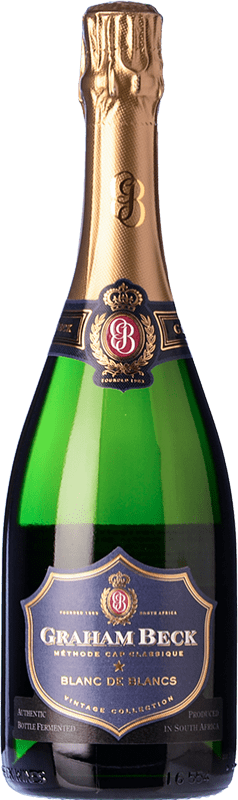 23,95 € Envio grátis | Espumante branco Graham Beck Blanc de Blancs Brut Grande Reserva I.G. Robertson África do Sul Chardonnay Garrafa 75 cl