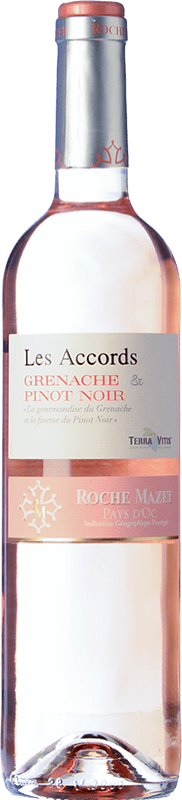 6,95 € Kostenloser Versand | Rosé-Wein Roche Mazet Les Accords Rosé Jung I.G.P. Vin de Pays d'Oc Languedoc Frankreich Grenache, Spätburgunder Flasche 75 cl