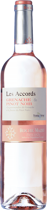 6,95 € Kostenloser Versand | Roséwein Roche Mazet Les Accords Rosé Jung I.G.P. Vin de Pays d'Oc Languedoc Frankreich Garnacha — Grenache, Pinot Noir — Spätburgunder 75 cl