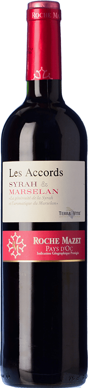 6,95 € Kostenloser Versand | Rotwein Roche Mazet Les Accords I.G.P. Vin de Pays d'Oc Languedoc Frankreich Syrah, Marselan 75 cl
