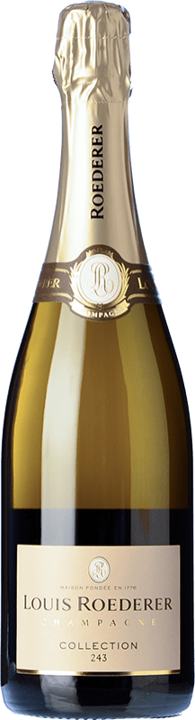 61,95 € Бесплатная доставка | Белое игристое вино Louis Roederer 243 Brut — брют Collection — Коллекция A.O.C. Champagne шампанское Франция Pinot Noir — Пино Нуар, Chardonnay — Шардоне, Pinot Meunier — Пино Менье 75 cl