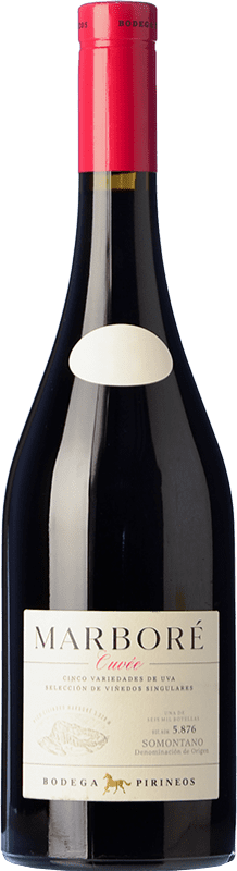 29,95 € Бесплатная доставка | Красное вино Pirineos Marboré D.O. Somontano Арагон Испания Tempranillo — Темпранильо, Merlot — Мерло, Cabernet Sauvignon — Каберне Совиньон, Moristel — Мористель, Parraleta — Параллета Бутылка 75 cl