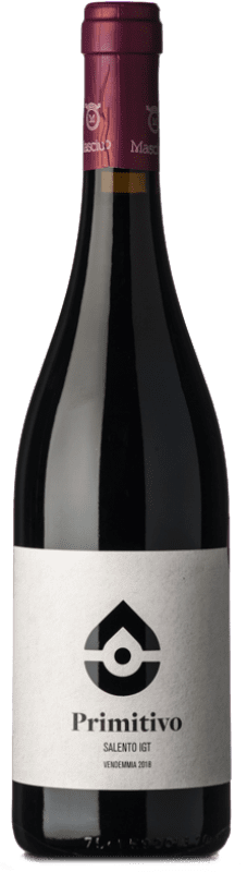 15,95 € Kostenloser Versand | Rotwein Masciullo I.G.T. Salento Apulien Italien Primitivo Flasche 75 cl