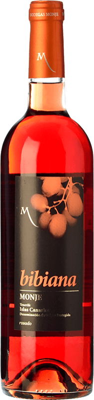 14,95 € 免费送货 | 玫瑰酒 Monje Bibiana Rosado 年轻的 D.O. Tacoronte-Acentejo 加那利群岛 西班牙 Listán Black 瓶子 75 cl