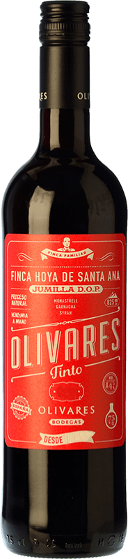 7,95 € 送料無料 | 赤ワイン Olivares オーク D.O. Jumilla ムルシア地方 スペイン Syrah — シラー, Garnacha — グルナッシュ, Monastrell — モナストレル 75 cl