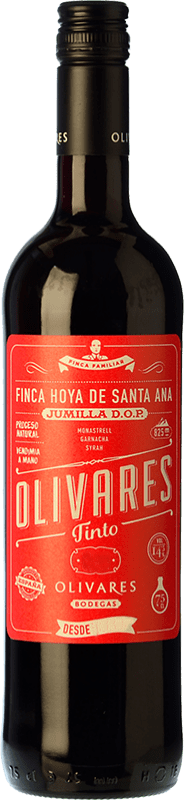 8,95 € 免费送货 | 红酒 Olivares 橡木 D.O. Jumilla 穆尔西亚地区 西班牙 Syrah, Grenache, Monastrell 瓶子 75 cl