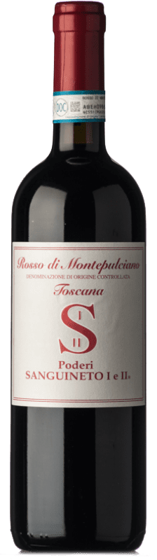 25,95 € Бесплатная доставка | Красное вино Poderi Sanguineto D.O.C. Rosso di Montepulciano Тоскана Италия Canaiolo, Prugnolo Gentile, Mammolo бутылка 75 cl