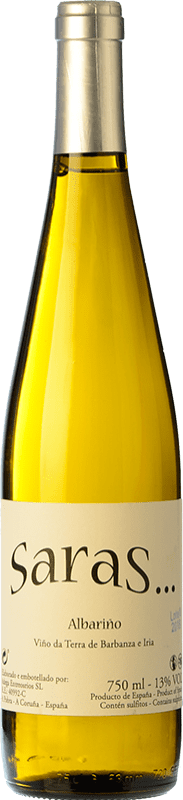 10,95 € Envio grátis | Vinho branco Entre os Ríos SaraS I.G.P. Viño da Terra de Barbanza e Iria Galiza Espanha Albariño Garrafa 75 cl