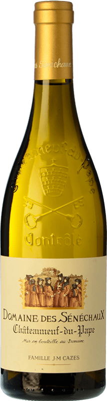 39,95 € Envío gratis | Vino blanco Domaine des Sénéchaux Blanc A.O.C. Châteauneuf-du-Pape Rhône Francia Garnacha, Roussanne, Bourboulenc, Clairette Blanche Botella 75 cl