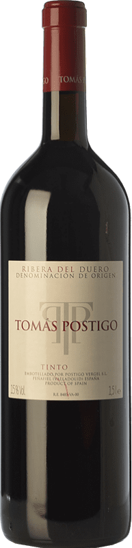 111,95 € Бесплатная доставка | Красное вино Tomás Postigo 3er Año D.O. Ribera del Duero Кастилия-Леон Испания Tempranillo, Merlot, Cabernet Sauvignon, Malbec бутылка Магнум 1,5 L